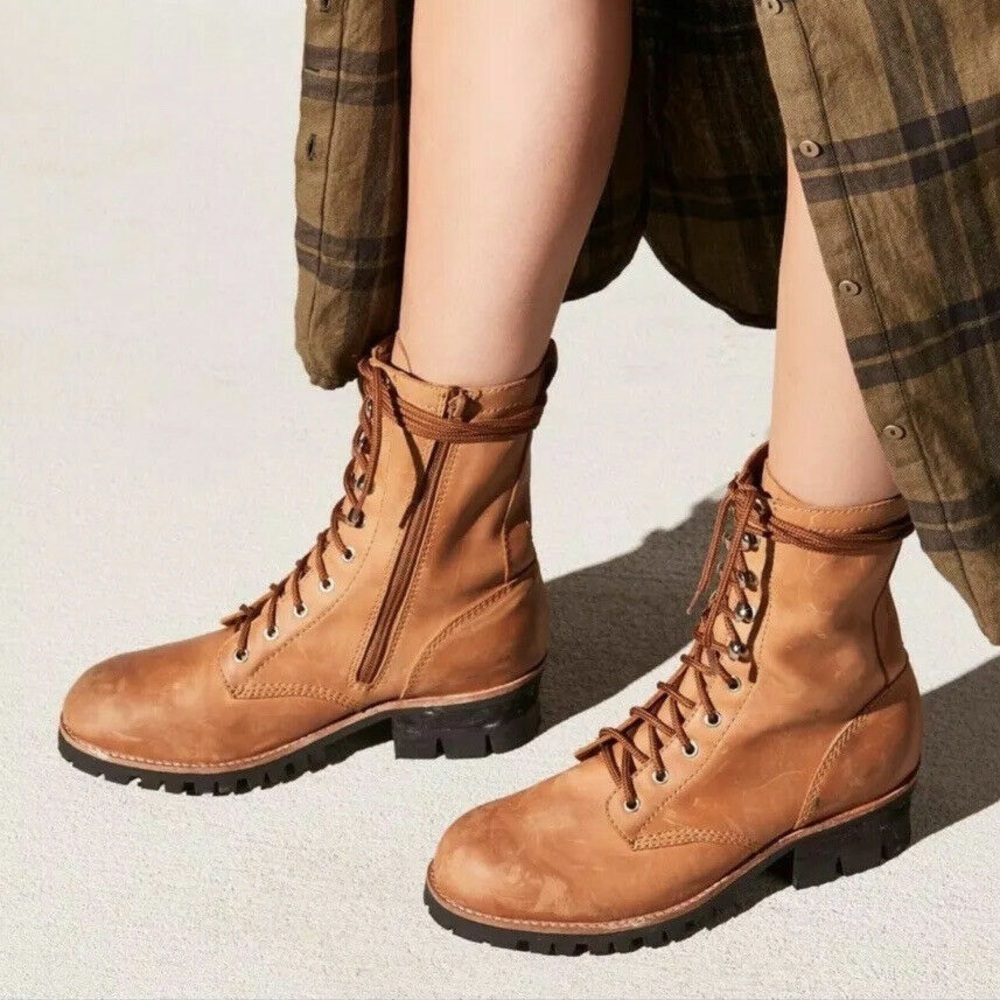 Jeffrey Campbell Brown Lace-Up Lucca Women's Boots